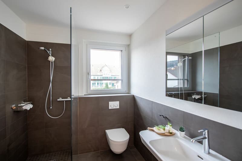 Nasszelle mit Dusche (Musterfoto)