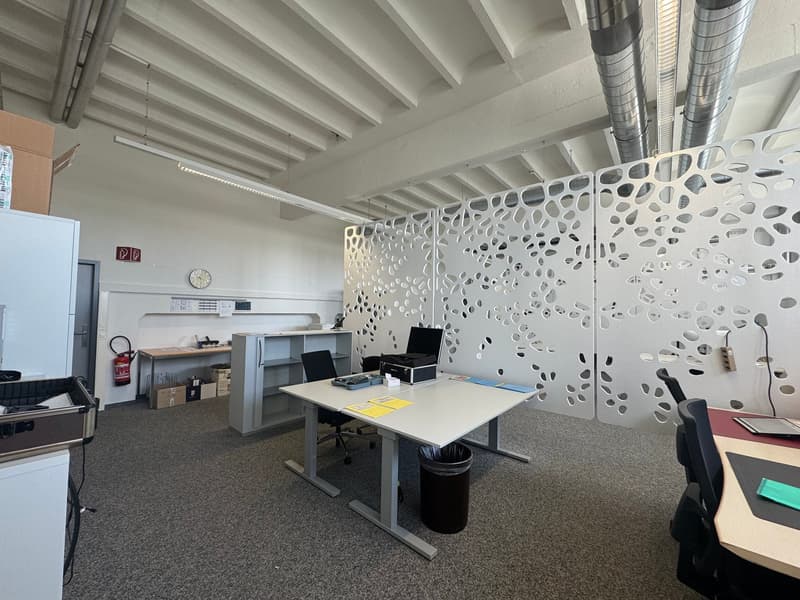 open space with office furniture and equipment