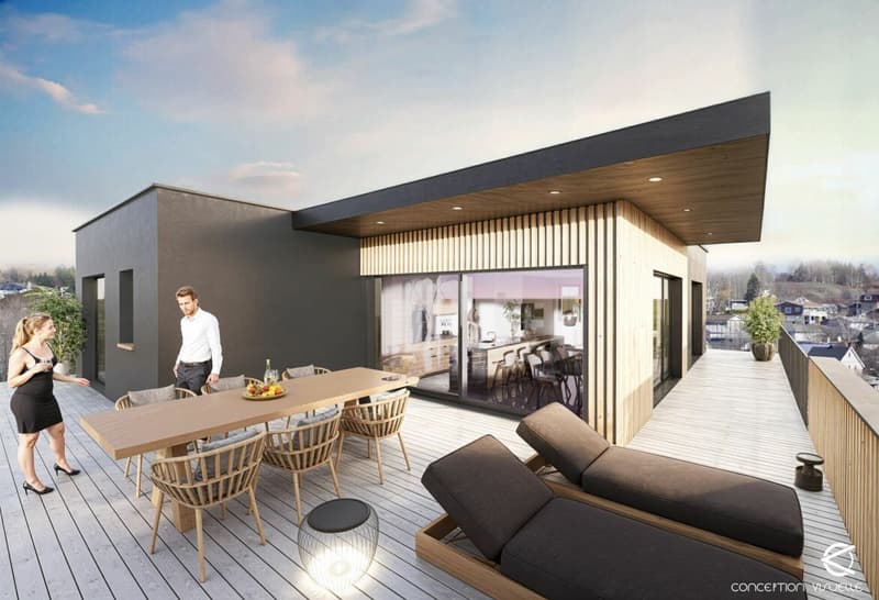 Superbe terrasse en L