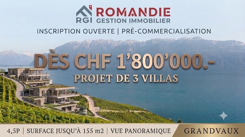 Nouvelle Promotion de 3 villas avec vue exceptionnelle - Dès CHF 1'800'000.- (1)