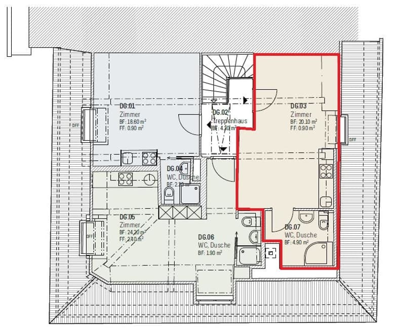 Charmante 1-Zimmer-Dachwohnung im Herzen von Lachen (5)