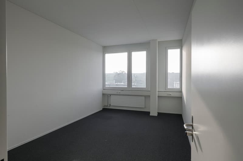 empty room, white walls, white ceiling, two large windows, radiator