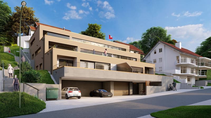 Neubau:  An bester Hanglage in Killwangen verkaufen die exklusive 4.5 Zimmer-Terrassenwohnung (1)