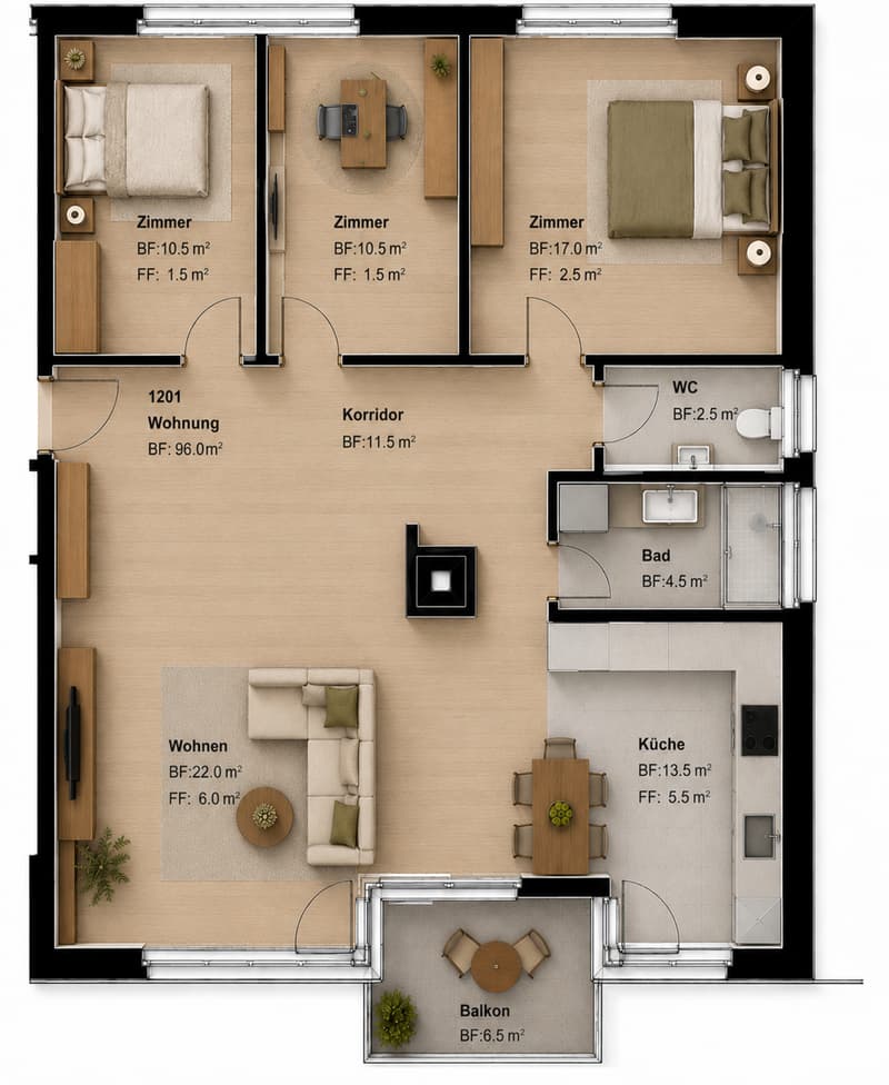 Idyllische 4.5-Zimmer-Wohnung mit Balkon in Pfäffikon ZH (6)