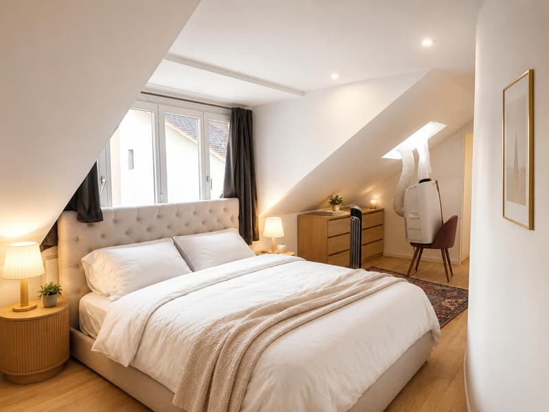 Unique Attic Duplex with Fireplace, Private Rooftop Terrace & River Views (Fully Furnished / Free Furniture!) (5)