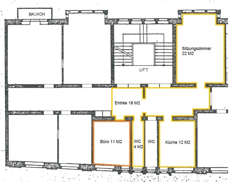 Eigennutzung (orange) / Gemeinschaftsnutzung (gelb)