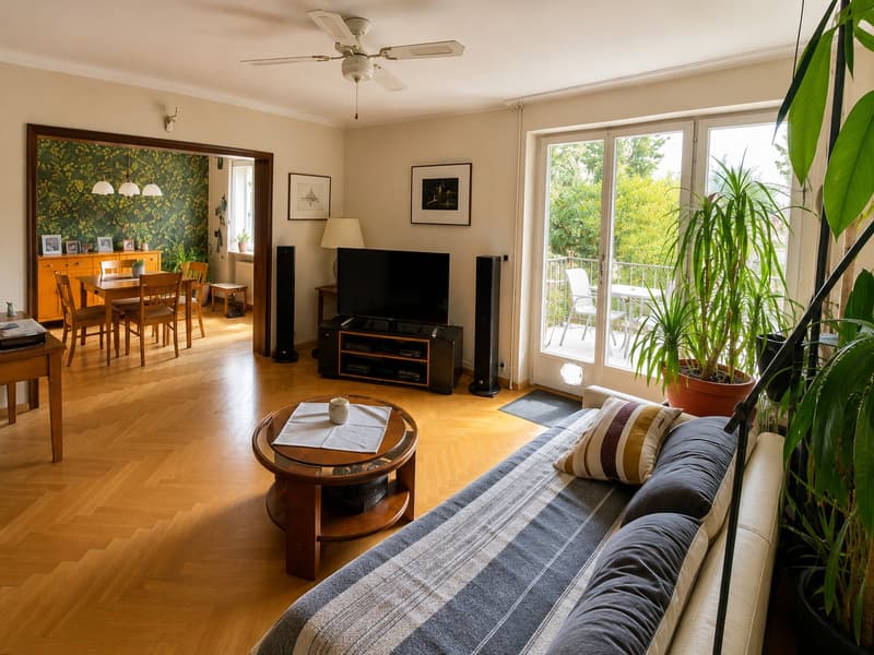 Charmante 4½-Zimmer-Wohnung mit Balkon und Gartenblick / 3-Familienhaus (12)