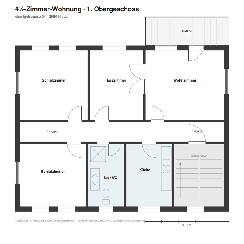 Charmante 4½-Zimmer-Wohnung mit Balkon und Gartenblick / 3-Familienhaus (13)