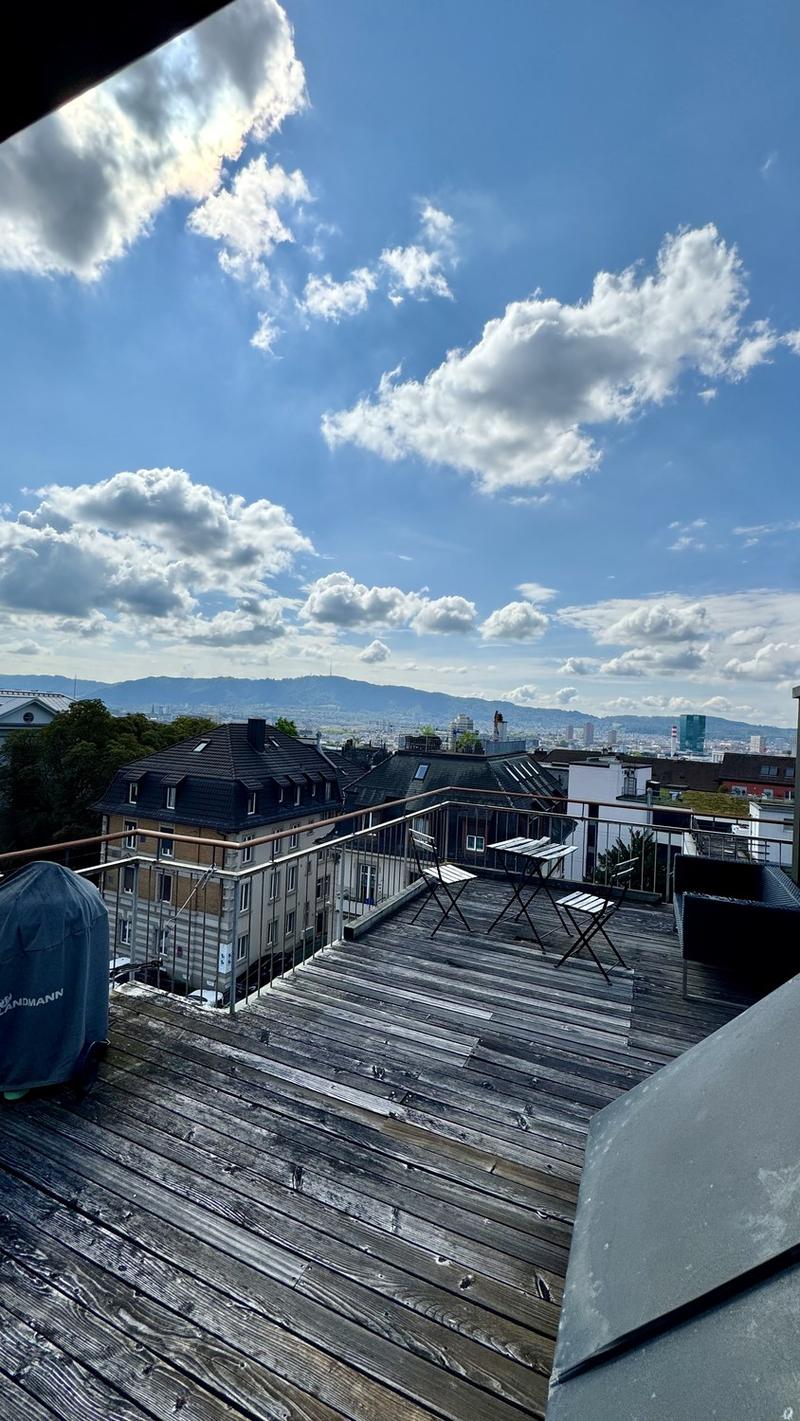 Befristete Attikawohnung mit 60 m² Dachterrasse im Kreis 6 (9)