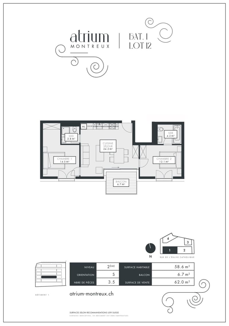 Atrium Montreux  3,5 pièces neuf de standing avec balcon  première occupation (4)