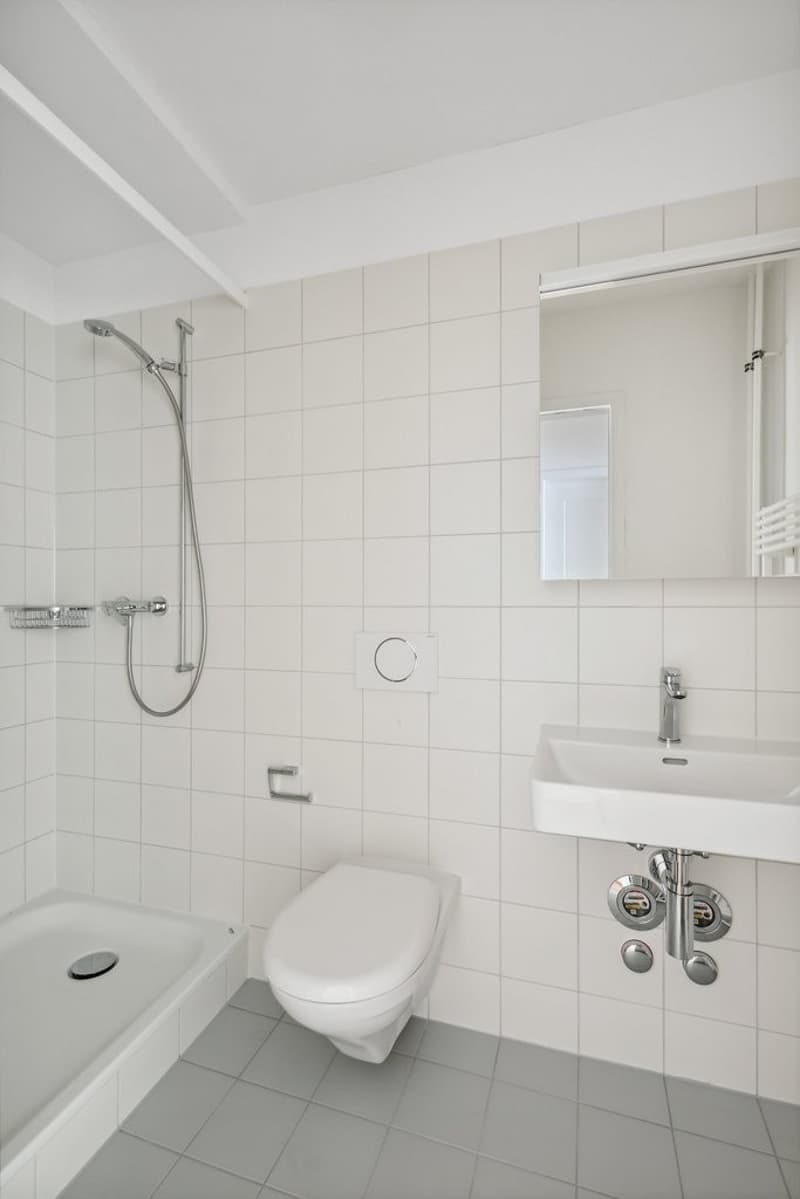 Nasszelle mit Dusche - Musterfoto