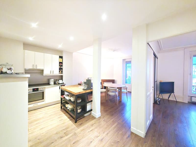 Plainpalais 80 m², balcon avec vue sur le Salève (3)
