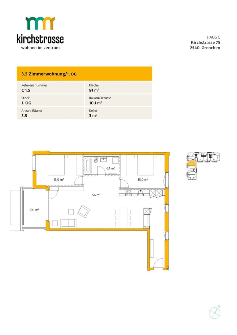 Modern wohnen in Grenchen attraktive 3.5-Zimmerwohnung nahe dem Stadtzentrum (10)