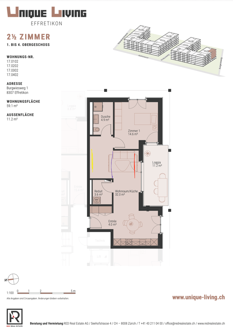 Moderne 2.5-Zimmer-Neubauwohnung mit Bergsicht  4 Min. zum Bahnhof Effretikon (12)
