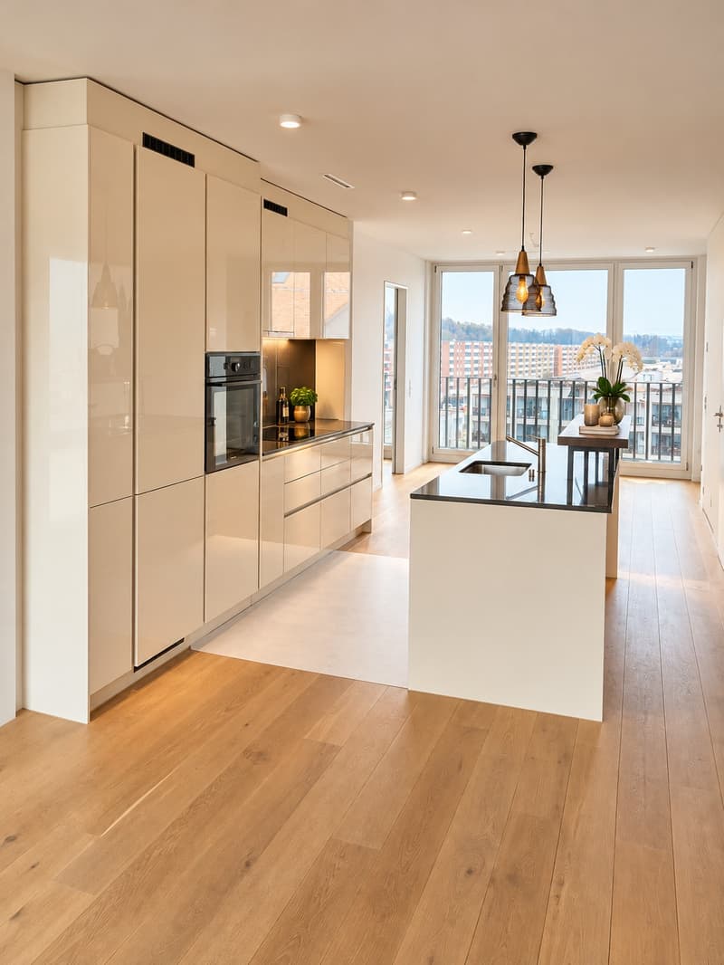Helle 3.5-Zimmer-Dachwohnung mit Balkon, Weitsicht & Bahnhof direkt vor der Haustüre (2)