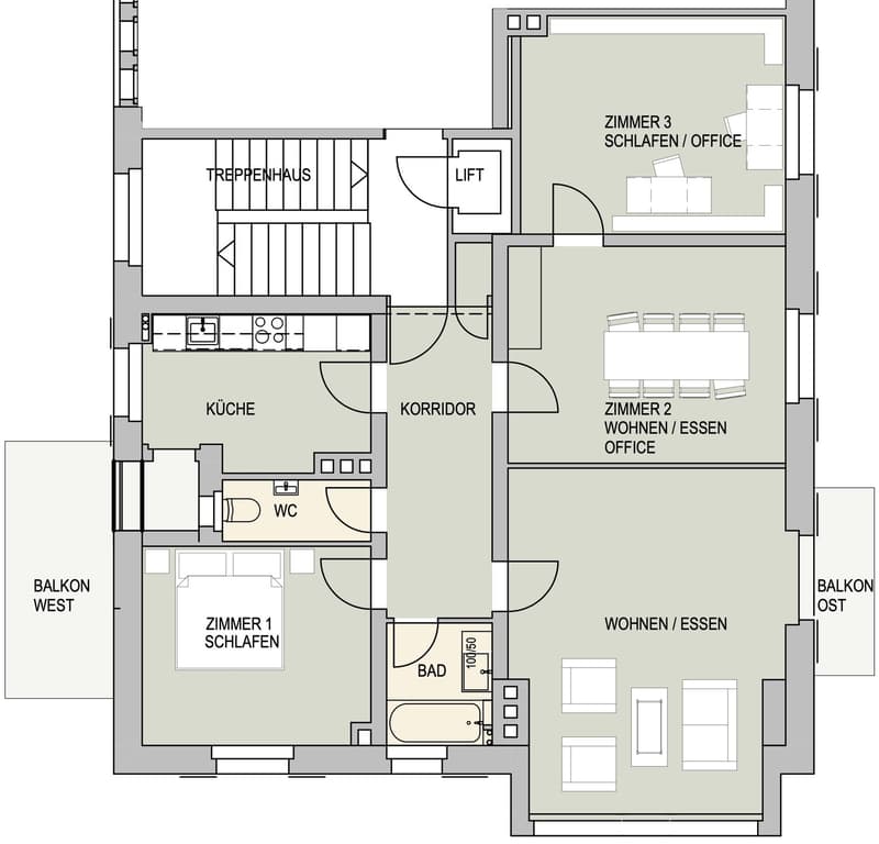 4.5-Zimmer Wohnung in nächster Nähe der Spitäler Balgrist (4)