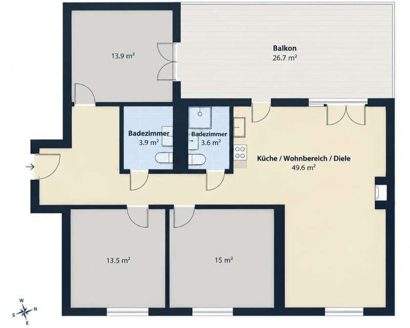 Erstbezug nach Komplettumbau Helle 4.5-Zimmer-Wohnung mit Cheminée (8)