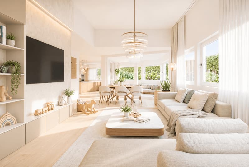 Luxuriöse 5.5-Zimmerwohnung mit über 3 Meter Deckenhöhe - komplett modernisiert in Zürich Witikon (1)