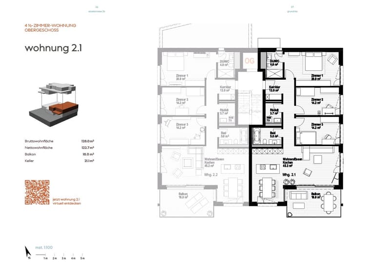 Neubau 4.5-Zimmer Wohnung, 1. OG, 128m2 Wohnfläche, zentrumsnahe Lage, wunderbare Seesicht (6)