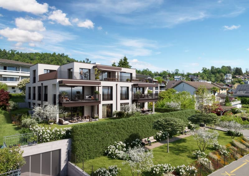 Neubau 4.5-Zimmer Attikawohnung, 148m2 Wohnfläche, zentrumsnahe Lage, wunderbare Seesicht (3)