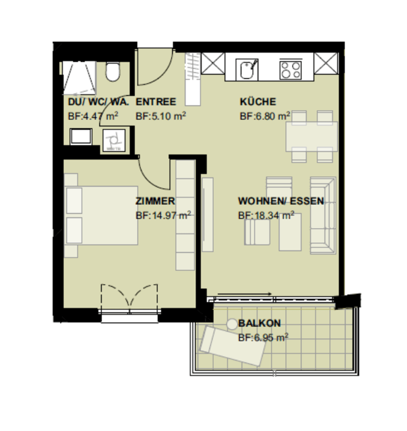 Grundriss Wohnung 8.5