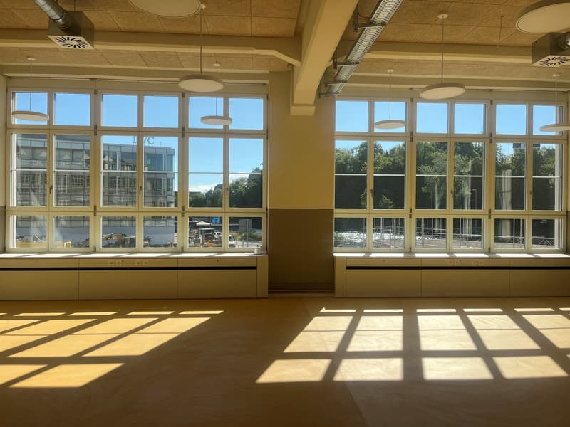 Sicht auf Rhein und Kammgarnareal