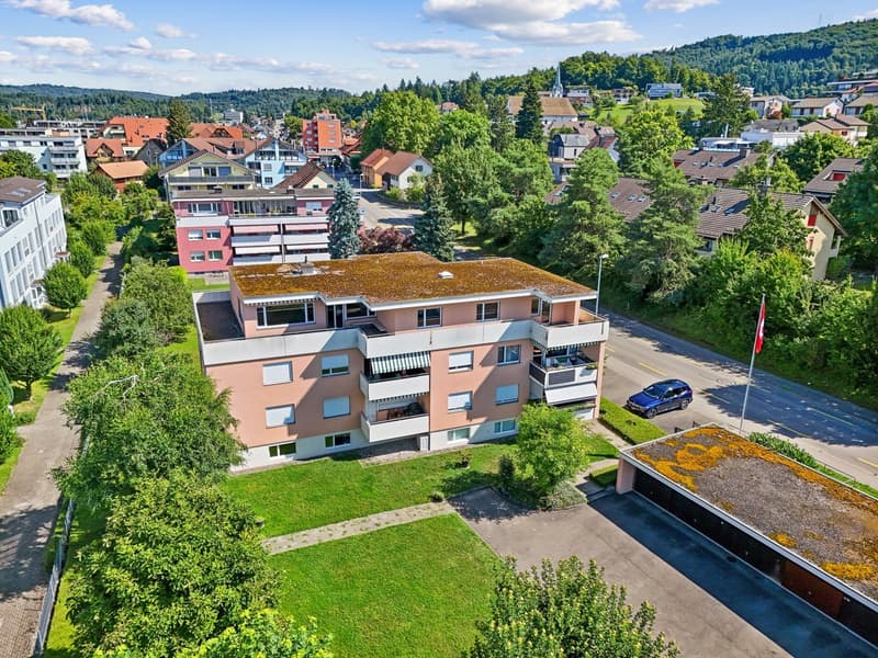 Überblick Quartier, Grundstück mit Garage