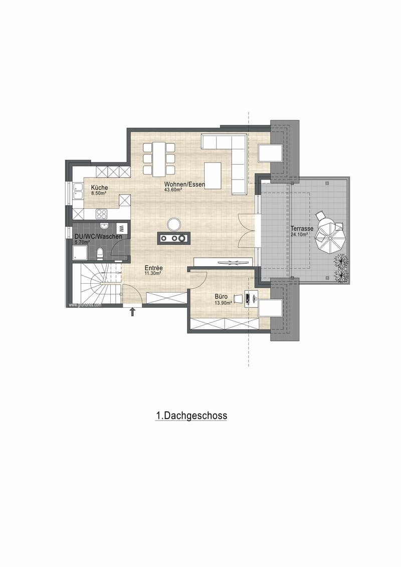 Wohnen wie im Einfamilienhaus – 5.5‑Zimmer-Maisonette mit 40 m² Wohnbereich & 24 m² Terrasse (13)