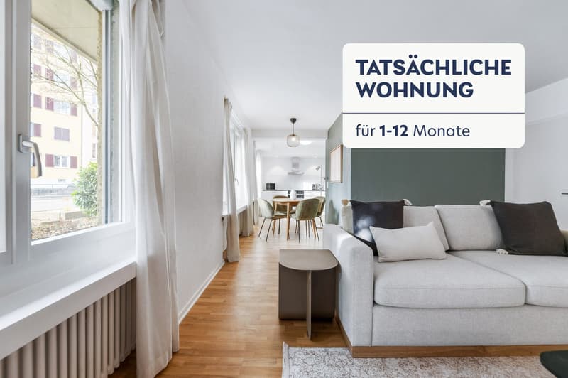 3.5 Zr im Oerlikon, z.F z. Bahnhof, voll möbliert, flex. Sofortbuchung (1)