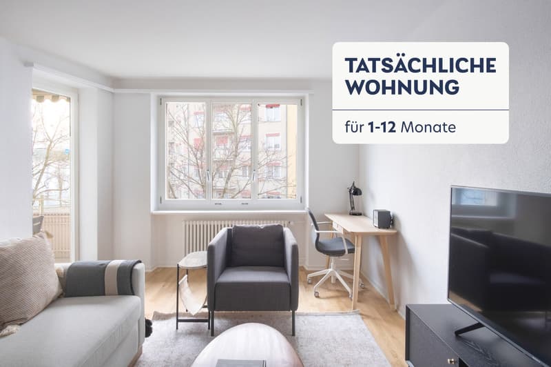3.5 Zr im Oerlikon, z.F z. Bahnhof, voll möbliert, flex. Sofortbuchung (1)