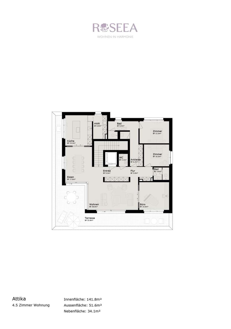 ROSEEA - Grundriss Attikageschoss