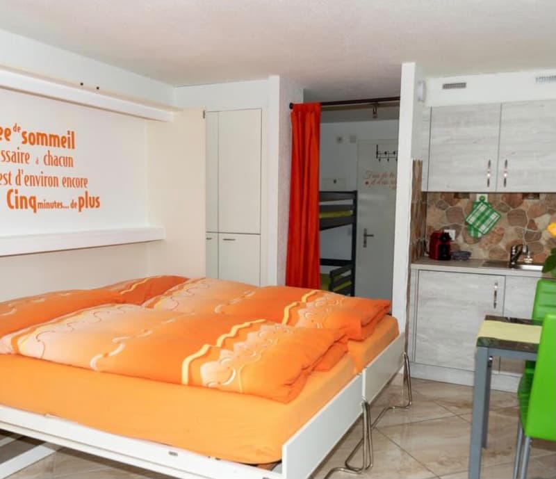 Studio meublé rénové avec terrasse – Saillon-les-Bains (4)