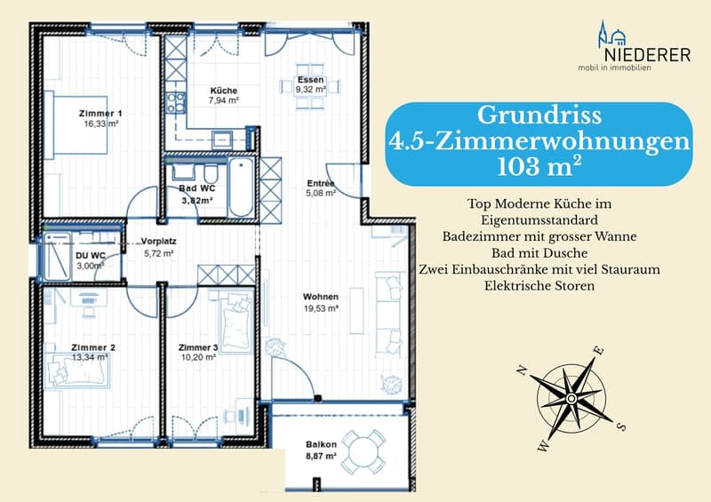 Grundriss 4,5 ZW
