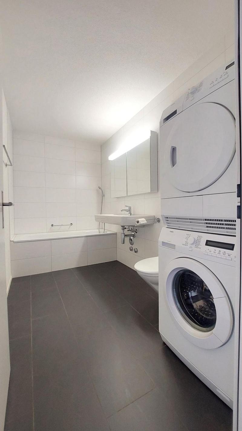 Badezimmer mit Waschturm