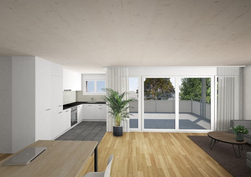 Visualisierung Küche / Wohnzimmer