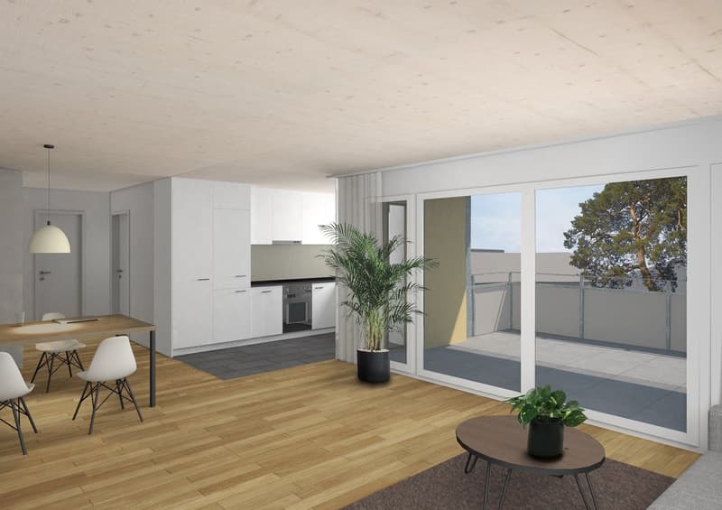 Visualisierung Küche / Wohnzimmer