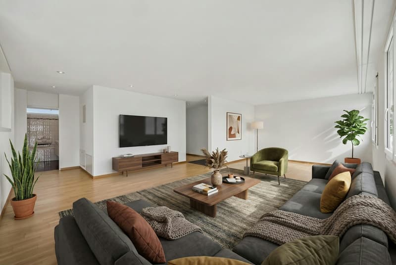 Grosszügige 3½-Zimmer-Eigentumswohnung mit verglastem Balkon und schöner Weitsicht (1)