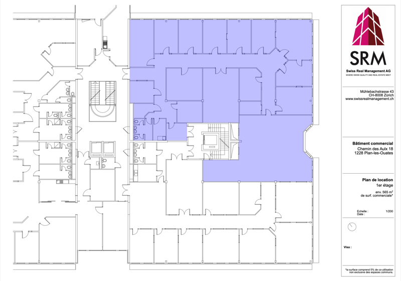 Surface à Plan-les-Ouates – CTN 18 – 1ᵉ étage : env. 565m² (2)