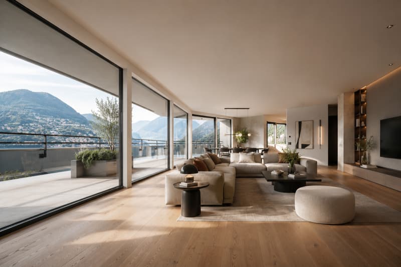 LUGANO - SPAZIOSO ATTICO DI 6.5 LOCALI CON VISTA SULLA CITTA' E SUL LAGO (1)