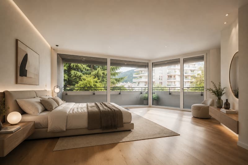 LUGANO - SPAZIOSO ATTICO DI 6.5 LOCALI CON VISTA SULLA CITTA' E SUL LAGO (3)