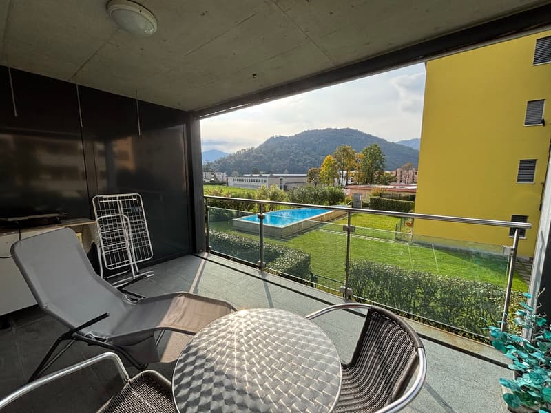 Moderno 1,5/2 locali ammobiliato con terrazzo e piscina (1)