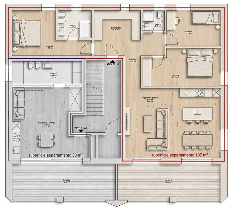 LUGANO-CADEMPINO: 4.5 LOCALI DI PROSSIMA COSTRUZIONE (9)