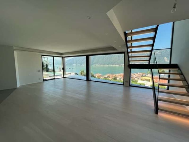 Moderna villa con vista lago a Bissone (2)