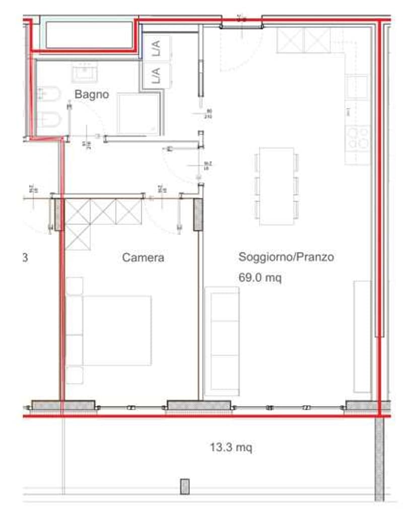 MENDRISIO: 2.5 LOC. ATTICO DI ALTO STANDING CON TERRAZZO (8)