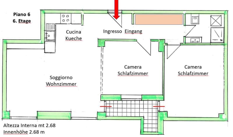 LUGANO CASSARATE: 3.5 loc. ristrutturato in zona Lungolago (7)