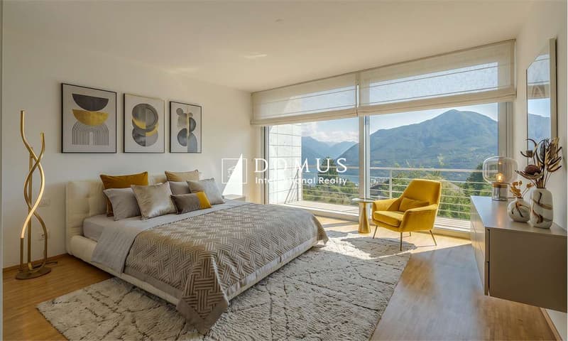 Moderna villa con vista lago a Carona (8)