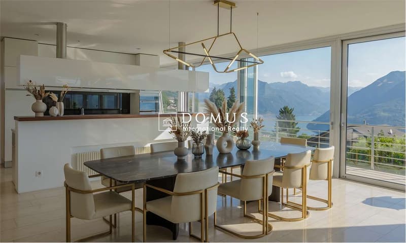 Moderna villa con vista lago a Carona (5)