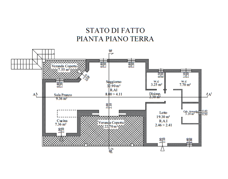 covered terrace, dining room, kitchen, bedroom, bathroom, covered terrace
