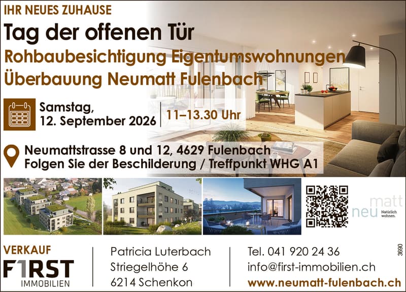 *NATÜRLICH WOHNEN, NEUMATT FULENBACH / 4 ½-ZIMMER NEUBAUWOHNUNGEN* (1)