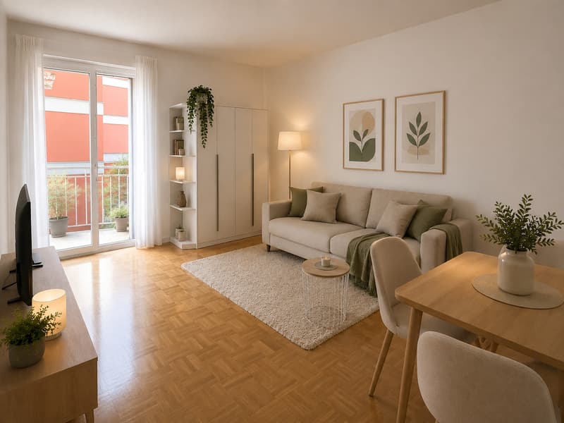 Accogliente appartamento di 1.5 locali con balcone a Massagno (2)